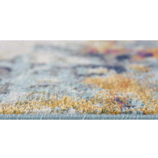 9th & Pike&#174; Teal & Gold Abstract Rectangular Area Rug