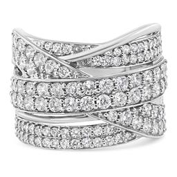 Haus of Brilliance Sterling Silver 2ctw. Diamond Bypass Ring