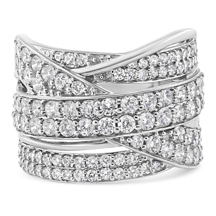Haus of Brilliance Sterling Silver 2ctw. Diamond Bypass Ring