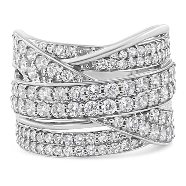 Haus of Brilliance Sterling Silver 2ctw. Diamond Bypass Ring - image 