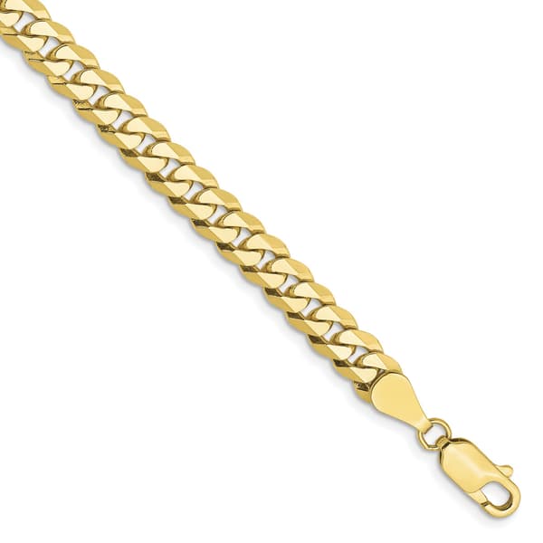 Mens Gold Classics&#40;tm&#41; 10kt. 5.75mm 7in. Flat Beveled Chain Bracelet - image 
