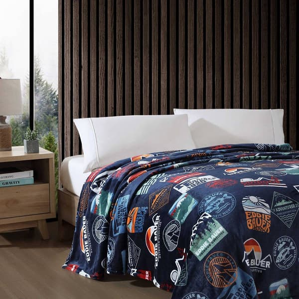Eddie Bauer Stamps Ultra Soft Plush-Fleece Blanket