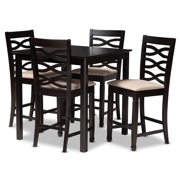 Baxton Studio Lanier 5pc. Wooden Pub Style Set