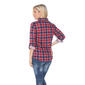 Womens White Mark Oakley Stretch Plaid Casual Button Down Top - image 3