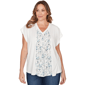 Plus Size Skyes the Limit Fresh Start Cap Sleeve Seamed V-Neck - image 1