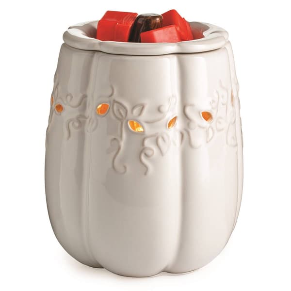 Candle Warmers Etc. White Pumpkin Illumination Wax Warmer - image 