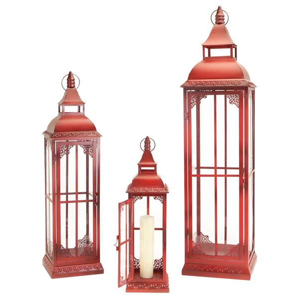 Melrose Ornamental Metal Floor Lantern - Set of 3 - image 