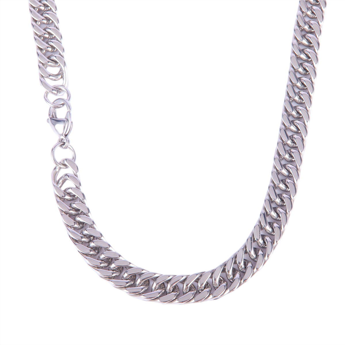 Mens Iron Saints 8mm Cuban Link Silver-Tone Necklace