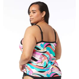 Plus Size Beach House Swirl Pattern Bridget Tankini Swim Top