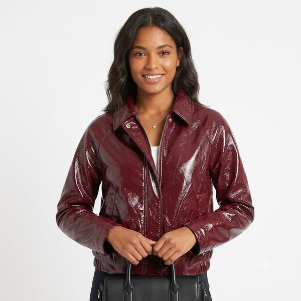 Juniors Madden Girl Textured Pleather Raglan Sleeve Jacket