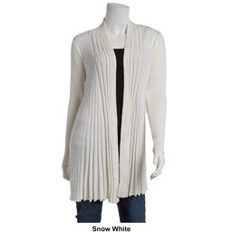 Plus Size Birch Long Sleeve Soild Pleated Rib Fan Cardigan