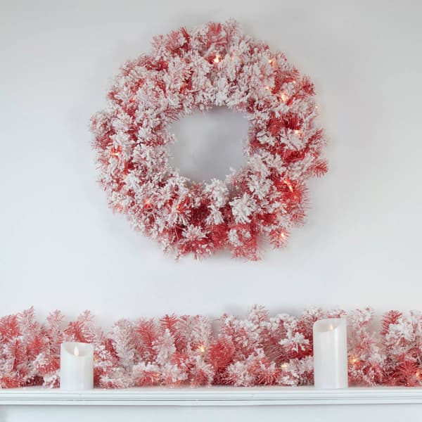 Northlight Seasonal Flocked Red Artificial Christmas Wreath