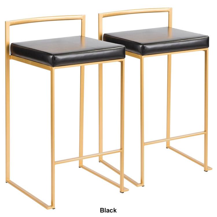 LumiSource Fuji Contemporary-Glam Counter Stools - Set of 2
