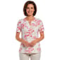 Plus Size Emily Daniels Short Sleeve Floral Keyhole Neck Blouse - image 1