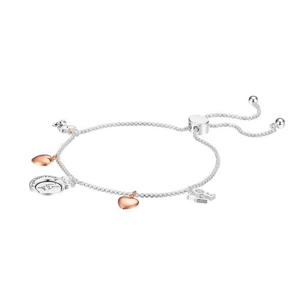 Shine Peanuts Snoopy To the Moon & Back Charm Adjustable Bracelet