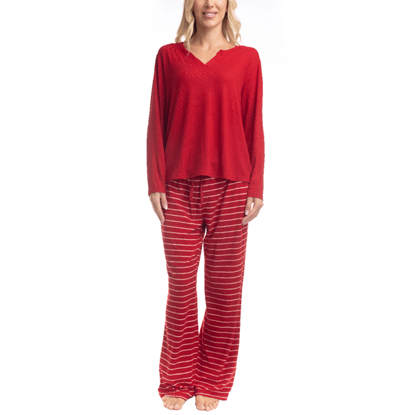 Womens Goodnight Kiss Holiday Pop Up Stripe Pajama Set - image 