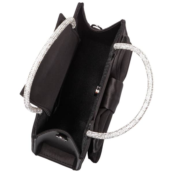 D'Margeaux Satin Bow Top Handle Clutch