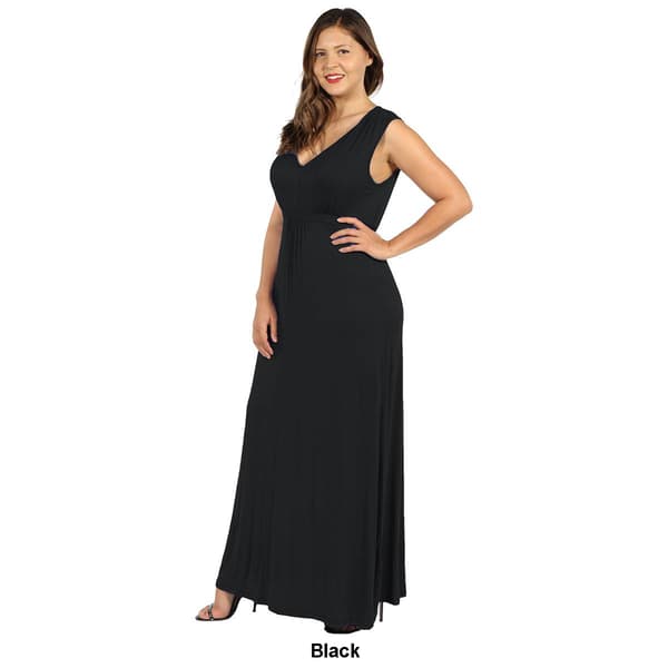 Plus Size 24/7 Comfort Apparel Slimming Empire Waist Maxi Dress