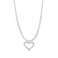 Splendere Rhodium Plated Sterling Silver CZ Open Heart Necklace - image 1