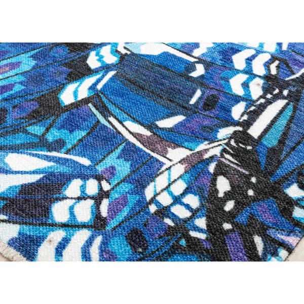 Elizabeth Sutton Maisie Morpho Blue Rectangular Area Rug