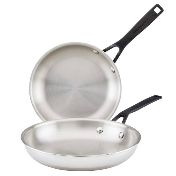 KitchenAid&#40;R&#41; 2pc. 5-Ply Clad Stainless Steel Frying Pan Set - image 