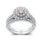 Nova Star&#40;R&#41; Two-Tone Lab Grown Diamond Double Halo Bridal Set - image 1