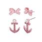Betsey Johnson Anchor & Bow Duo Earring Set - image 1