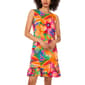 Womens MSK Sleeveless Print Challis Ruffle Hem Dress - image 1