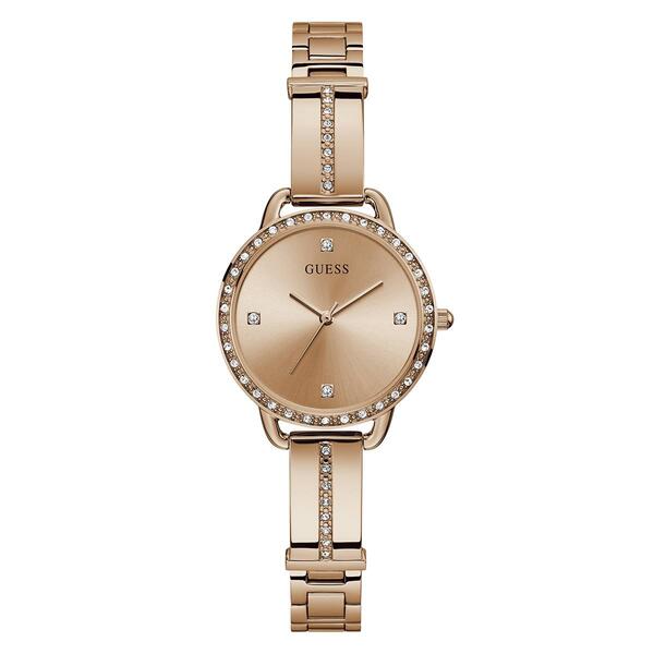 Womens Guess Rose Gold-Tone Bangle Bracelet Watch - GW0022L3 - image 
