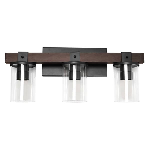 Lalia Home Farmhouse Rustic Wood Look 3 Light Bath Vanity