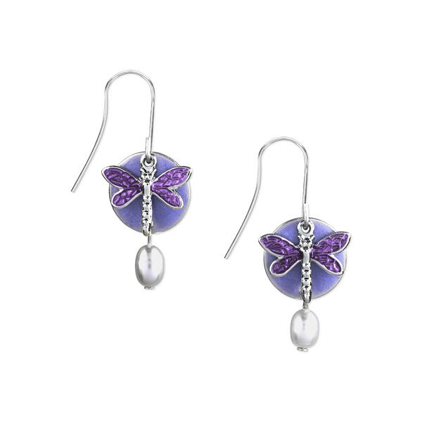 Silver Forest Silvertone Dragonfly Earrings - image 