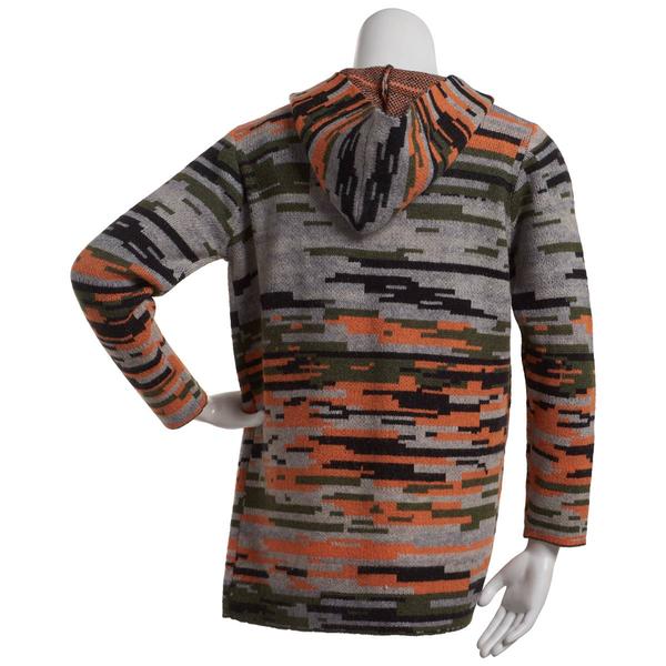 Womens Joseph A. Long Sleeve Space Dye Sage Hooded Coatigan