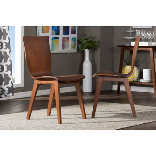 Baxton Studio Elsa Mid-Century Modern Style 2pc. Dining Chair Set