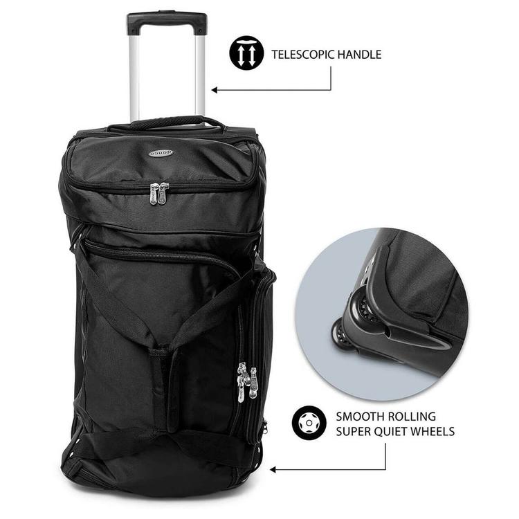 MOJO Philadelphia 76ers 27in. Drop Bottom Wheeled Duffel Bag
