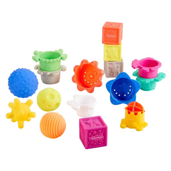Infantino 16pc. Balls Blocks and Cups Activity Center - image 