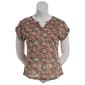 Womens Architect(R) Cap Sleeve Split Neck Tropical Floral Tee - image 1