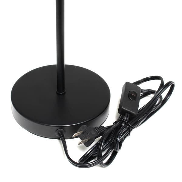 Simple Designs Black Stick Lamp w/White Fabric Drum Shade