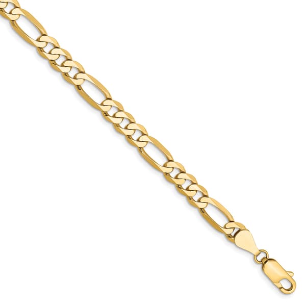 Gold Classics&#40;tm&#41; 5.25mm. 14k Gold Flat Figaro Chain Bracelet - image 