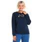 Plus Size Hasting & Smith Daisy Stud Embroidery Fleece Sweatshirt - image 1