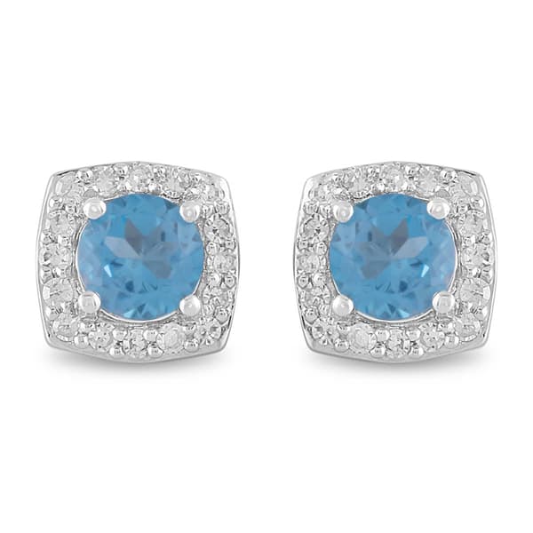 Nova Star(R) Silver Sterling Lab Grown Diamond Gemstone Earrings - image 
