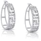 Gianni Argento 1/4ct. Silver Plated Greek Key Hoop Earrings - image 1