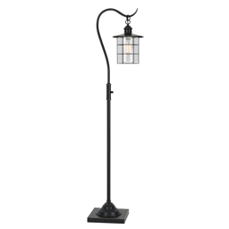 HomeRoots 60 Antiqued Bronze Lantern Style Floor Lamp With Glas
