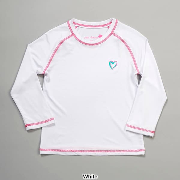 Girls (7-16) Pink Platinum Long Sleeve Rashguard
