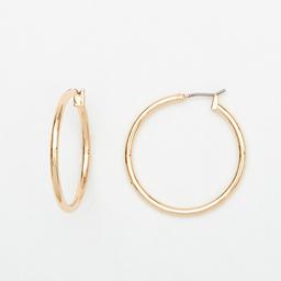 Napier Gold-Tone Medium Click Top Hoop Earrings