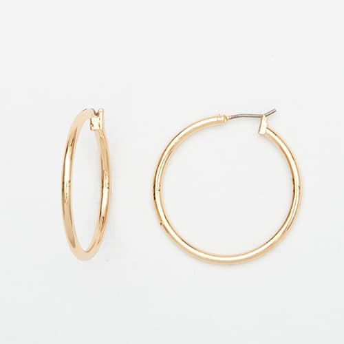Napier Gold-Tone Medium Click Top Hoop Earrings - image 