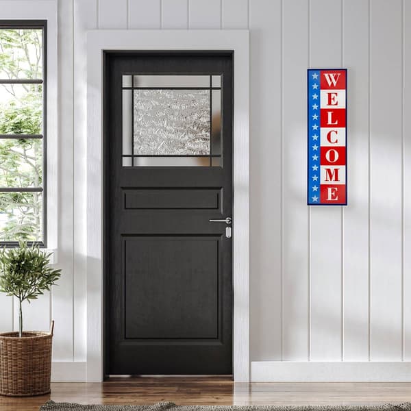 Northlight Seasonal Americana "Welcome" Metal Porch Board Sign
