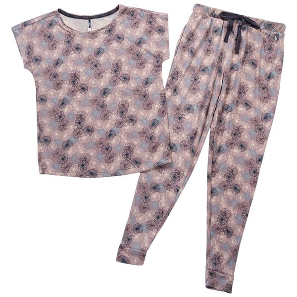 Womens IZOD&#40;R&#41; Short Sleeve Abstract Floral Tee & Jogger Pajama Set - image 