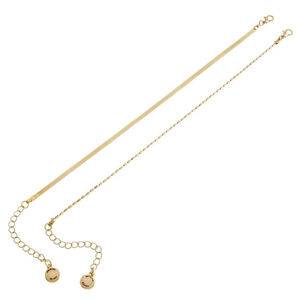 Steve Madden Delicate Gold-Tone Chain Duo Anklet Set