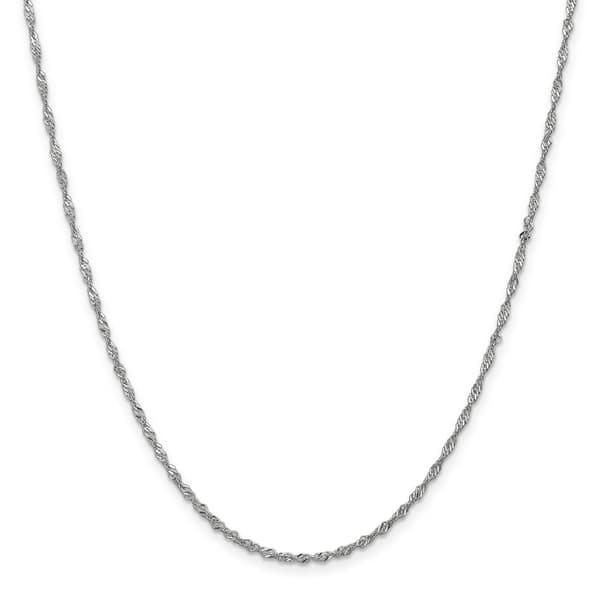 Gold Classics&#8482; 1.7mm. 14k White Gold Singapore Anklet
