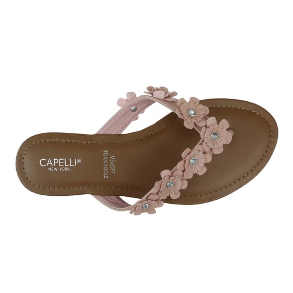 Womens Capelli New York Floral Flip Flops with Pearls